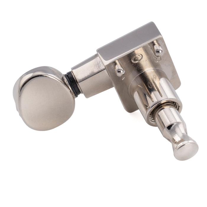 Musiclily Pro R18K-22 Single 18:1 Ratio 2-Pin Full Sealed Guitar Tuner Bass Side 19mm Post Machine Head Tuning Peg Key with Vintage Oval Button for Fender Strat Tele Style Electric Guitar