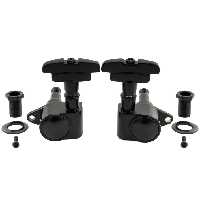 Musiclily Pro R18K-23 3R3L 18:1 Ratio Full Sealed Machine Heads Tuners Tuning Pegs Keys with GR-Style Button for Acoustic Electric Guitar