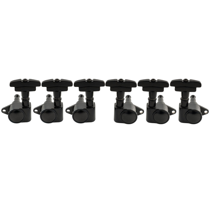 Musiclily Pro R18K-23 3R3L 18:1 Ratio Full Sealed Machine Heads Tuners Tuning Pegs Keys with GR-Style Button for Acoustic Electric Guitar
