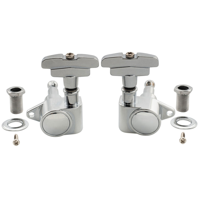 Musiclily Pro R18K-23 3R3L 18:1 Ratio Full Sealed Machine Heads Tuners Tuning Pegs Keys with GR-Style Button for Acoustic Electric Guitar