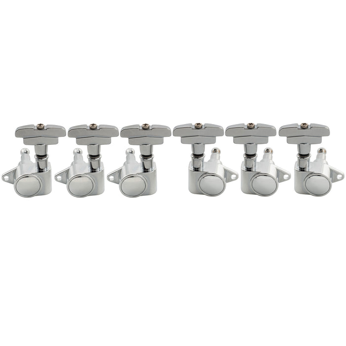 Musiclily Pro R18K-23 3R3L 18:1 Ratio Full Sealed Machine Heads Tuners Tuning Pegs Keys with GR-Style Button for Acoustic Electric Guitar