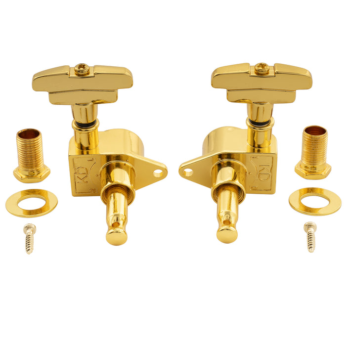 Musiclily Pro R18K-23 3R3L 18:1 Ratio Full Sealed Machine Heads Tuners Tuning Pegs Keys with GR-Style Button for Acoustic Electric Guitar