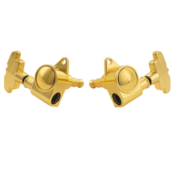 Musiclily Pro R18K-23 3R3L 18:1 Ratio Full Sealed Machine Heads Tuners Tuning Pegs Keys with GR-Style Button for Acoustic Electric Guitar