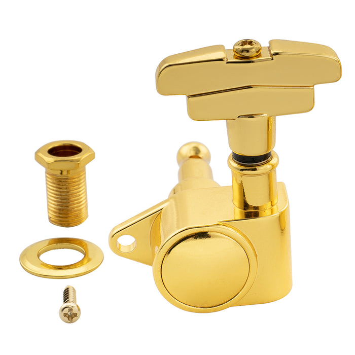 Musiclily Pro R18K-23 Single 18:1 Ratio Full Sealed Machine Head Treble Side Tuner Tuning Peg Key with GR-Style Button for Acoustic Electric Guitar