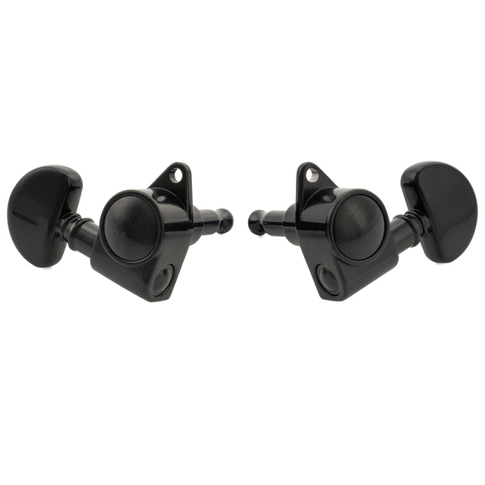Musiclily Pro R18K-24 3R3L 18:1 Ratio Full Sealed Machine Heads Tuners Tuning Pegs Keys with Half Moon Button for Acoustic Electric Guitar
