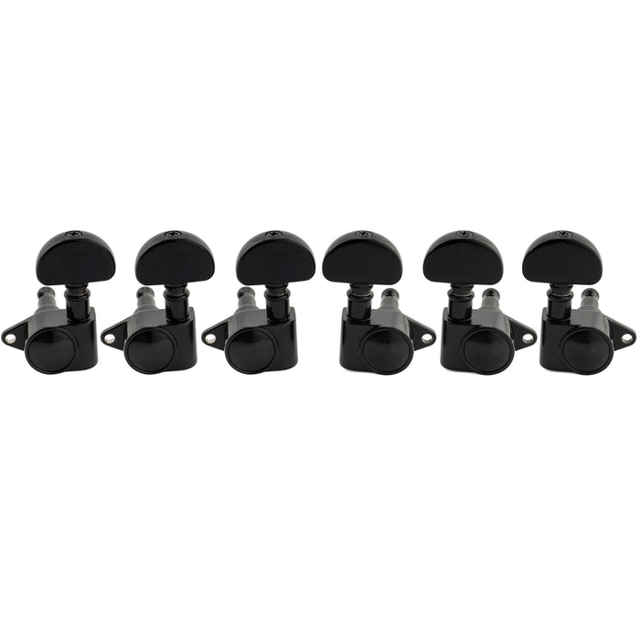 Musiclily Pro R18K-24 3R3L 18:1 Ratio Full Sealed Machine Heads Tuners Tuning Pegs Keys with Half Moon Button for Acoustic Electric Guitar