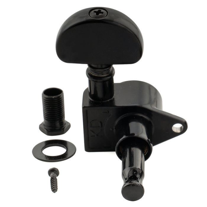 Musiclily Pro R18K-24 Single 18:1 Ratio Full Sealed Machine Head Treble Side Tuner Tuning Peg Key with Half Moon Button for Acoustic Electric Guitar
