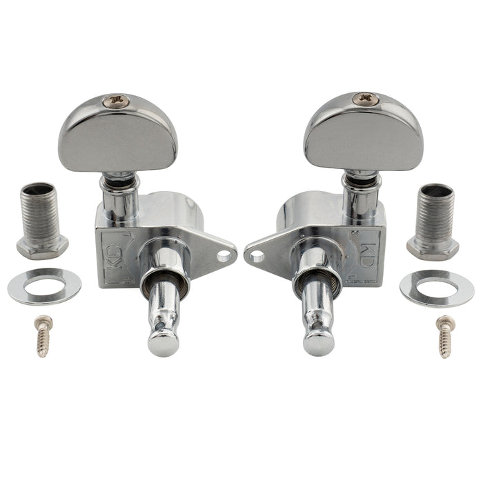 Musiclily Pro R18K-24 3R3L 18:1 Ratio Full Sealed Machine Heads Tuners Tuning Pegs Keys with Half Moon Button for Acoustic Electric Guitar