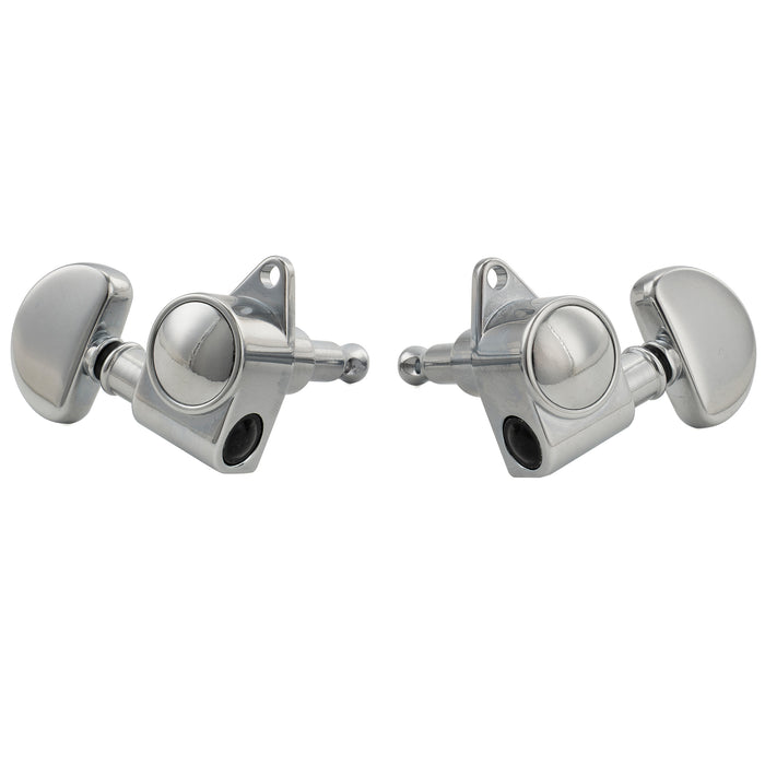 Musiclily Pro R18K-24 3R3L 18:1 Ratio Full Sealed Machine Heads Tuners Tuning Pegs Keys with Half Moon Button for Acoustic Electric Guitar