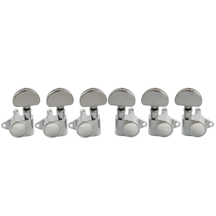 Musiclily Pro R18K-24 3R3L 18:1 Ratio Full Sealed Machine Heads Tuners Tuning Pegs Keys with Half Moon Button for Acoustic Electric Guitar