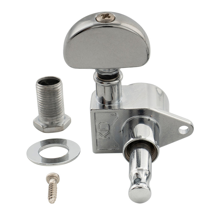 Musiclily Pro R18K-24 Single 18:1 Ratio Full Sealed Machine Head Treble Side Tuner Tuning Peg Key with Half Moon Button for Acoustic Electric Guitar
