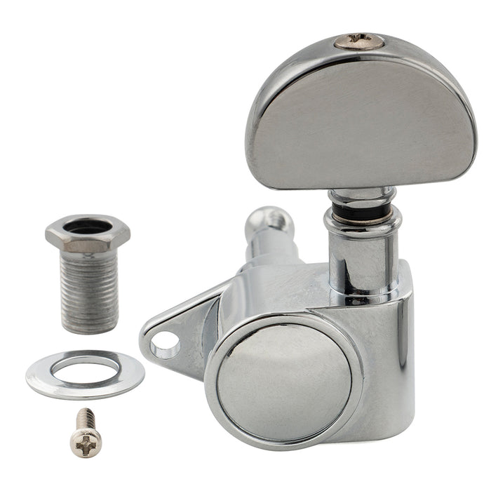 Musiclily Pro R18K-24 Single 18:1 Ratio Full Sealed Machine Head Treble Side Tuner Tuning Peg Key with Half Moon Button for Acoustic Electric Guitar