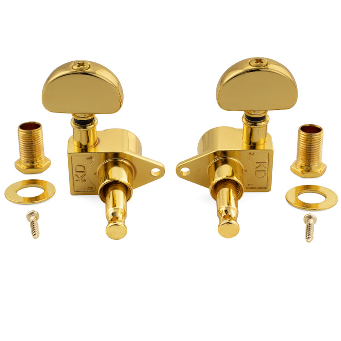 Musiclily Pro R18K-24 3R3L 18:1 Ratio Full Sealed Machine Heads Tuners Tuning Pegs Keys with Half Moon Button for Acoustic Electric Guitar