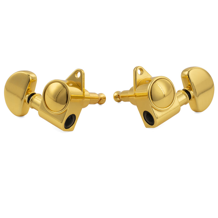 Musiclily Pro R18K-24 3R3L 18:1 Ratio Full Sealed Machine Heads Tuners Tuning Pegs Keys with Half Moon Button for Acoustic Electric Guitar