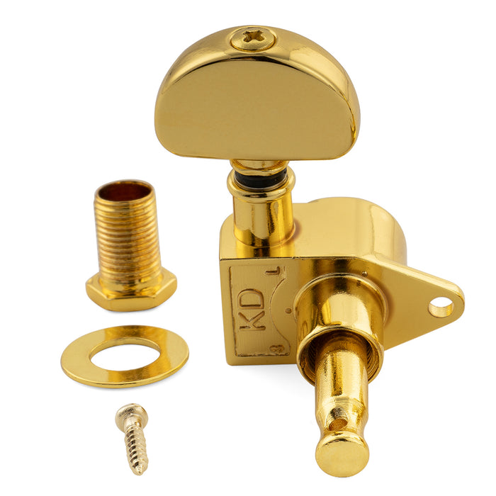 Musiclily Pro R18K-24 Single 18:1 Ratio Full Sealed Machine Head Treble Side Tuner Tuning Peg Key with Half Moon Button for Acoustic Electric Guitar