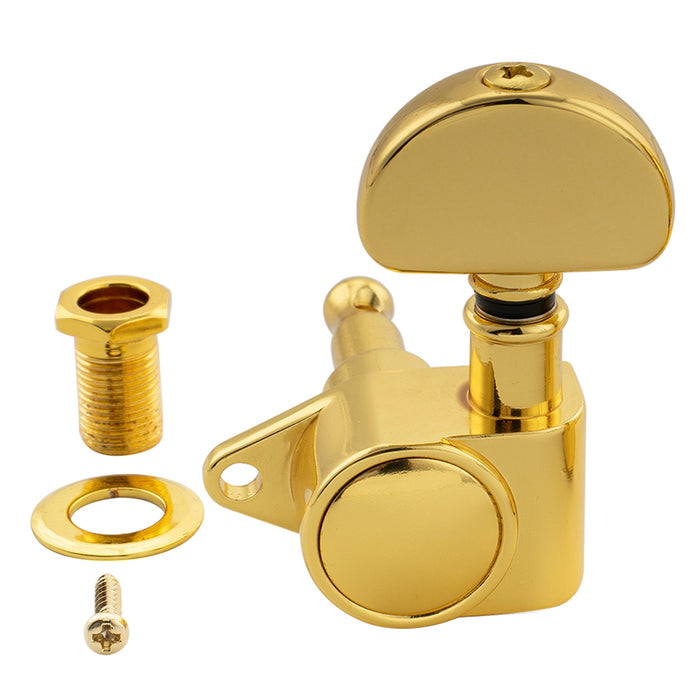Musiclily Pro R18K-24 Single 18:1 Ratio Full Sealed Machine Head Treble Side Tuner Tuning Peg Key with Half Moon Button for Acoustic Electric Guitar