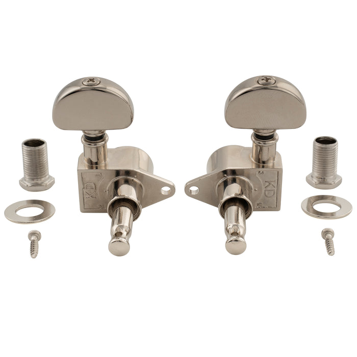 Musiclily Pro R18K-24 3R3L 18:1 Ratio Full Sealed Machine Heads Tuners Tuning Pegs Keys with Half Moon Button for Acoustic Electric Guitar