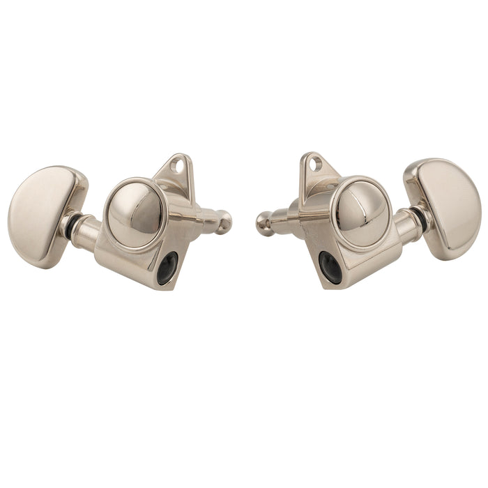 Musiclily Pro R18K-24 3R3L 18:1 Ratio Full Sealed Machine Heads Tuners Tuning Pegs Keys with Half Moon Button for Acoustic Electric Guitar