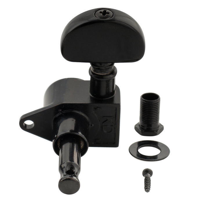 Musiclily Pro R18K-24 Single 18:1 Ratio Full Sealed Machine Head Bass Side Tuner Tuning Peg Key with Half Moon Button for Acoustic Electric Guitar