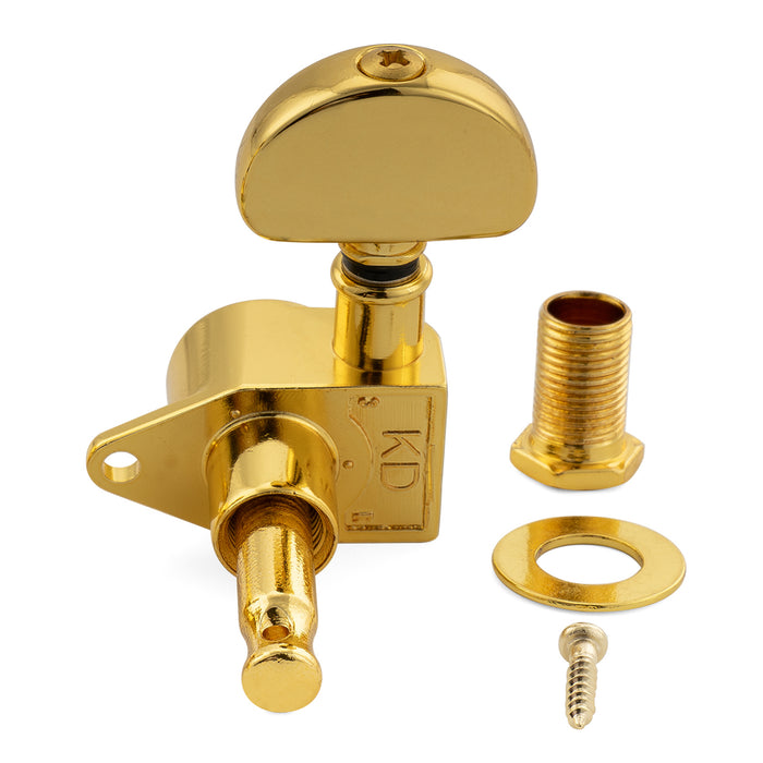 Musiclily Pro R18K-24 Single 18:1 Ratio Full Sealed Machine Head Bass Side Tuner Tuning Peg Key with Half Moon Button for Acoustic Electric Guitar