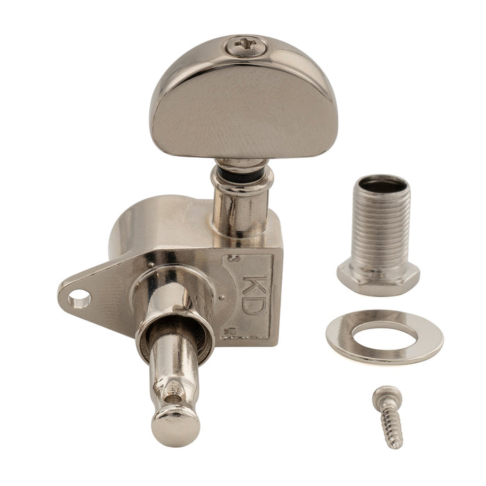 Musiclily Pro R18K-24 Single 18:1 Ratio Full Sealed Machine Head Bass Side Tuner Tuning Peg Key with Half Moon Button for Acoustic Electric Guitar