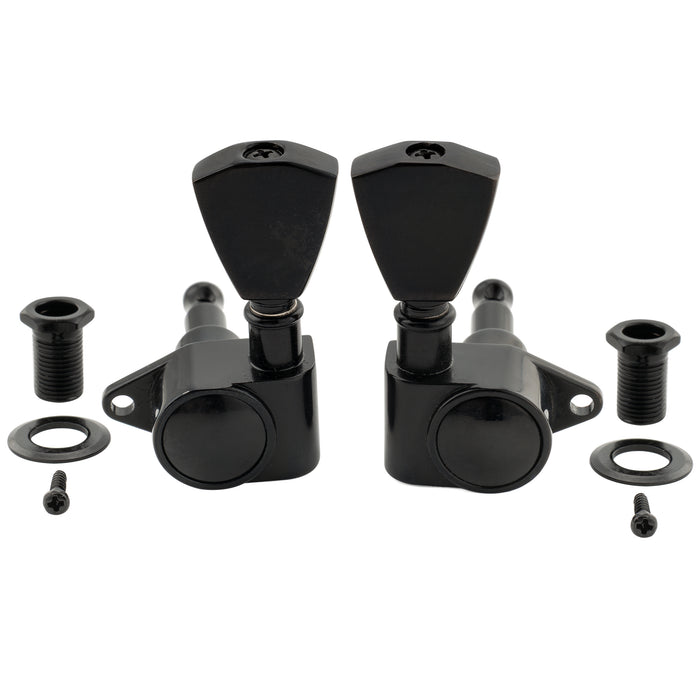 Musiclily Pro R18K-25 3R3L 18:1 Ratio Full Sealed Machine Heads Tuners Tuning Pegs Keys with Keystone Button for Acoustic Electric Guitar
