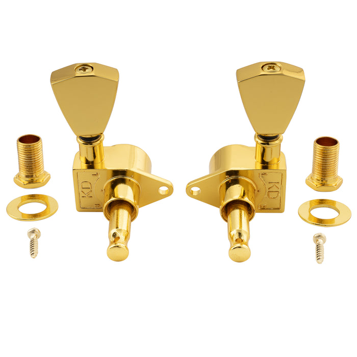 Musiclily Pro R18K-25 3R3L 18:1 Ratio Full Sealed Machine Heads Tuners Tuning Pegs Keys with Keystone Button for Acoustic Electric Guitar