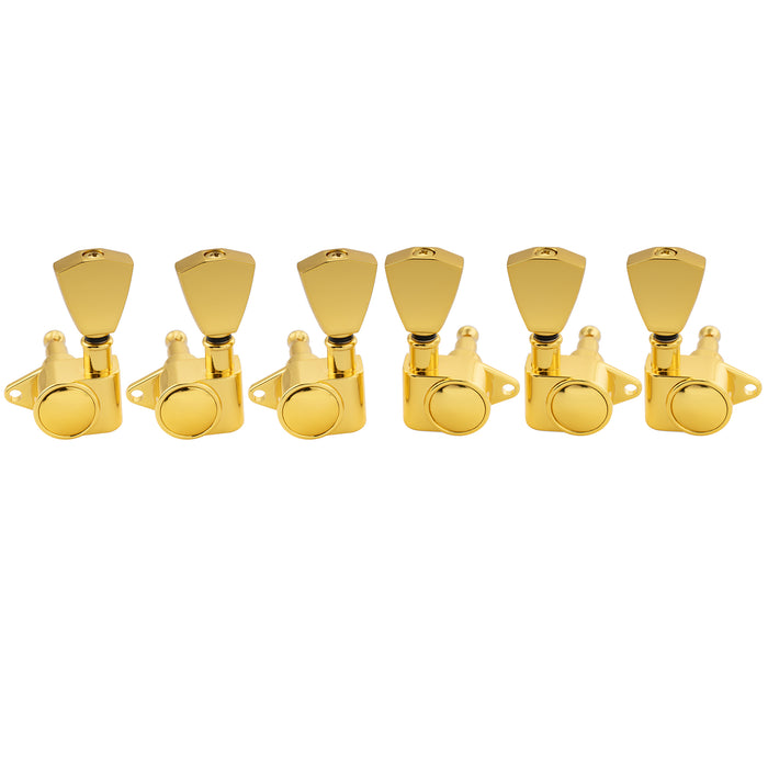 Musiclily Pro R18K-25 3R3L 18:1 Ratio Full Sealed Machine Heads Tuners Tuning Pegs Keys with Keystone Button for Acoustic Electric Guitar