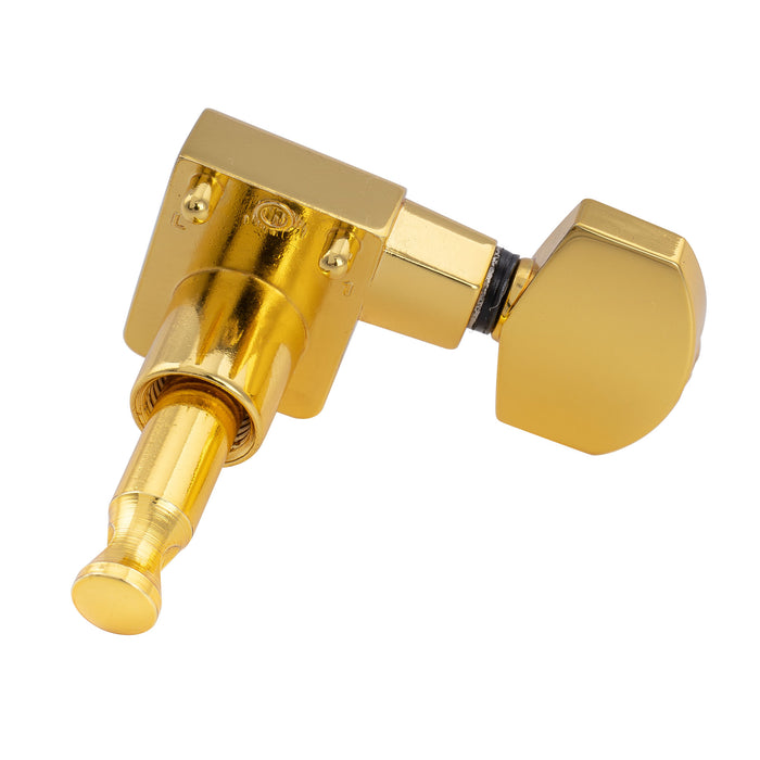 Musiclily Pro R18K-19 Single 18:1 Ratio 2-Pin Full Sealed Guitar Tuner Treble Side 22mm Post Machine Head Tuning Peg Key with Hex Button for Fender Strat Tele Style Electric Guitar