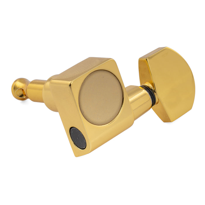 Musiclily Pro R18K-19 Single 18:1 Ratio 2-Pin Full Sealed Guitar Tuner Treble Side 22mm Post Machine Head Tuning Peg Key with Hex Button for Fender Strat Tele Style Electric Guitar