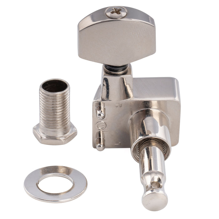 Musiclily Pro R18K-19 Single 18:1 Ratio 2-Pin Full Sealed Guitar Tuner Treble Side 22mm Post Machine Head Tuning Peg Key with Hex Button for Fender Strat Tele Style Electric Guitar