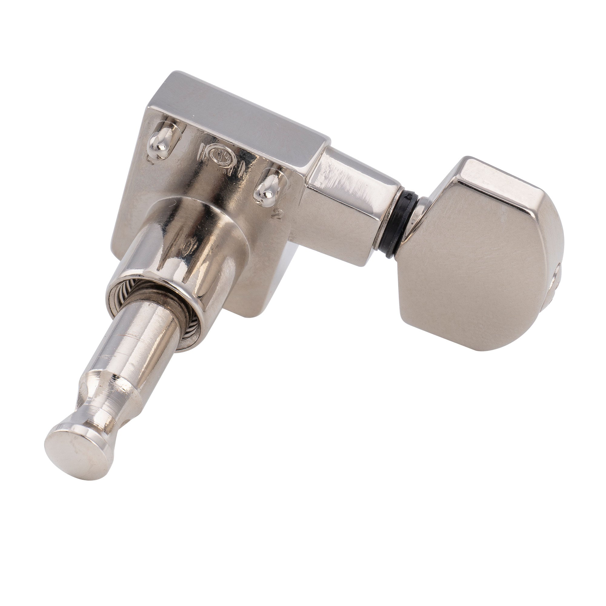Musiclily Pro R18K-19 Single 18:1 Ratio 2-Pin Full Sealed Guitar Tuner Treble Side 22mm Post Machine Head Tuning Peg Key with Hex Button for Fender Strat Tele Style Electric Guitar