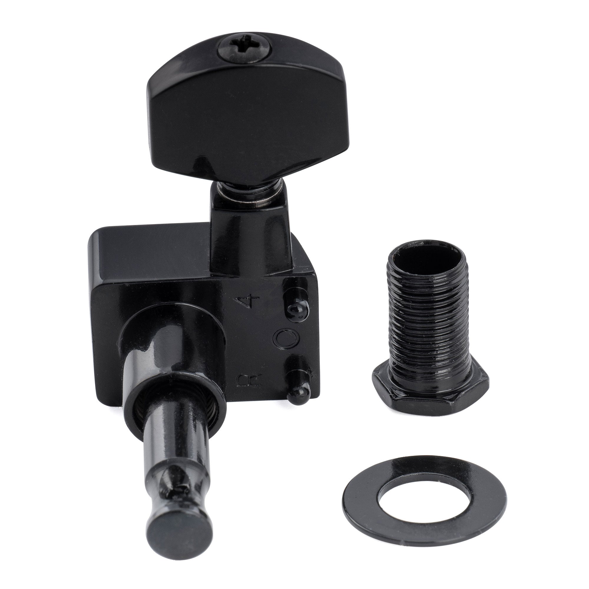 Musiclily Pro R18K-20 Single 18:1 Ratio 2-Pin Full Sealed Guitar Tuner Bass Side 22mm Post Machine Head Tuning Peg Key with Hex Button for Fender Strat Tele Style Electric Guitar