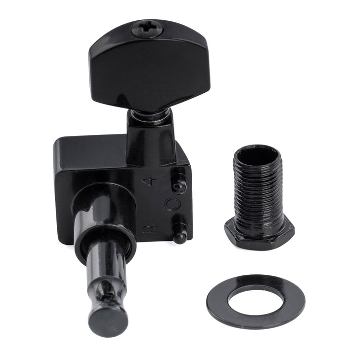 Musiclily Pro R18K-20 Single 18:1 Ratio 2-Pin Full Sealed Guitar Tuner Bass Side 22mm Post Machine Head Tuning Peg Key with Hex Button for Fender Strat Tele Style Electric Guitar
