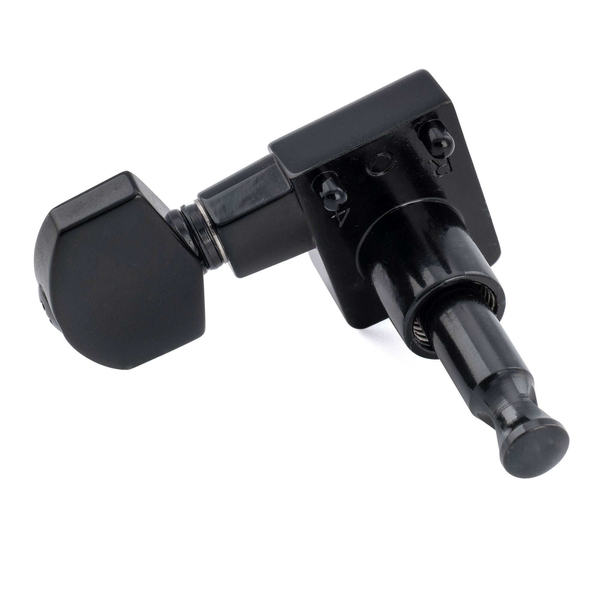 Musiclily Pro R18K-20 Single 18:1 Ratio 2-Pin Full Sealed Guitar Tuner Bass Side 22mm Post Machine Head Tuning Peg Key with Hex Button for Fender Strat Tele Style Electric Guitar