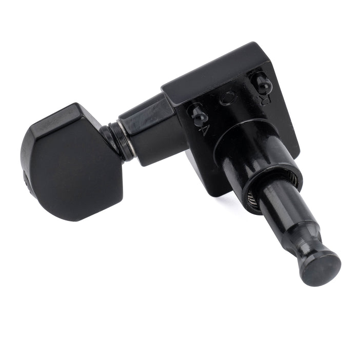 Musiclily Pro R18K-20 Single 18:1 Ratio 2-Pin Full Sealed Guitar Tuner Bass Side 22mm Post Machine Head Tuning Peg Key with Hex Button for Fender Strat Tele Style Electric Guitar