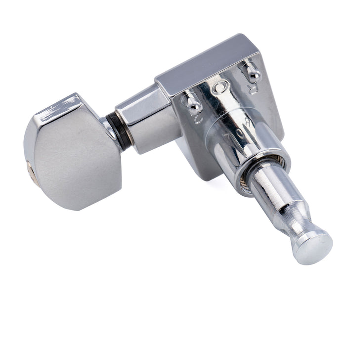 Musiclily Pro R18K-20 Single 18:1 Ratio 2-Pin Full Sealed Guitar Tuner Bass Side 22mm Post Machine Head Tuning Peg Key with Hex Button for Fender Strat Tele Style Electric Guitar