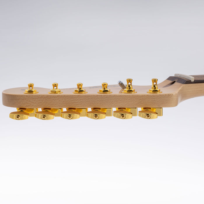 Musiclily Pro R18K-20 Single 18:1 Ratio 2-Pin Full Sealed Guitar Tuner Bass Side 22mm Post Machine Head Tuning Peg Key with Hex Button for Fender Strat Tele Style Electric Guitar