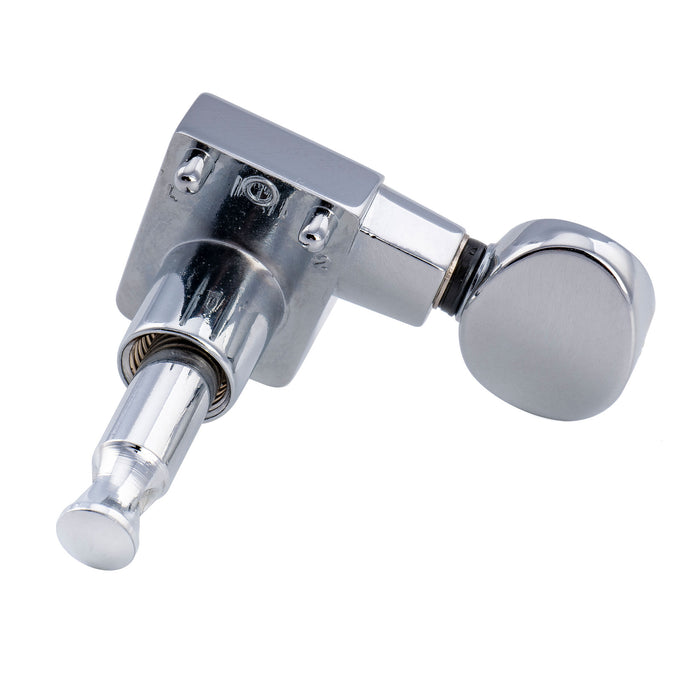 Musiclily Pro R18K-21 Single 18:1 Ratio 2-Pin Full Sealed Guitar Tuner Treble Side 22mm Post Machine Head Tuning Peg Key with Vintage Oval Button for Fender Strat Tele Style Electric Guitar