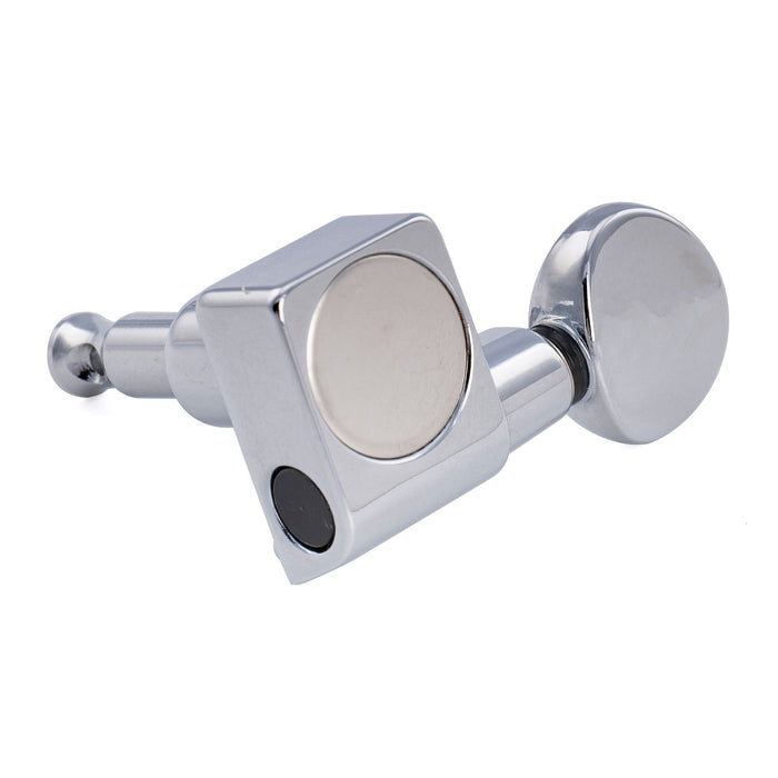 Musiclily Pro R18K-21 Single 18:1 Ratio 2-Pin Full Sealed Guitar Tuner Treble Side 22mm Post Machine Head Tuning Peg Key with Vintage Oval Button for Fender Strat Tele Style Electric Guitar