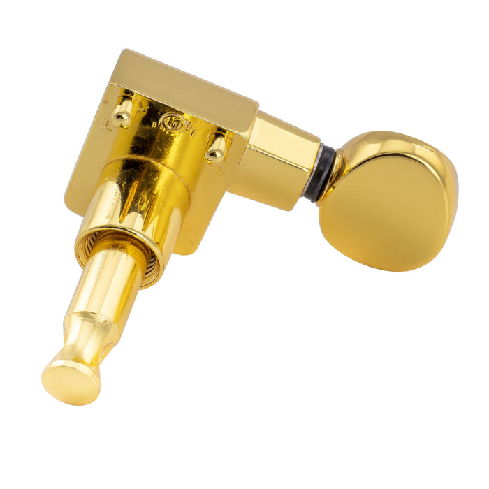 Musiclily Pro R18K-21 Single 18:1 Ratio 2-Pin Full Sealed Guitar Tuner Treble Side 22mm Post Machine Head Tuning Peg Key with Vintage Oval Button for Fender Strat Tele Style Electric Guitar