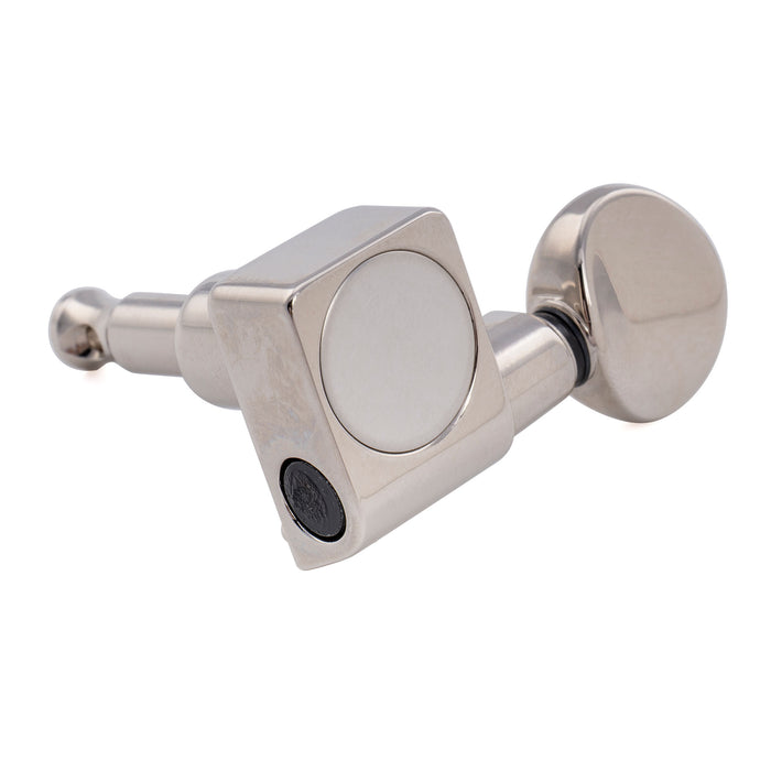 Musiclily Pro R18K-21 Single 18:1 Ratio 2-Pin Full Sealed Guitar Tuner Treble Side 22mm Post Machine Head Tuning Peg Key with Vintage Oval Button for Fender Strat Tele Style Electric Guitar