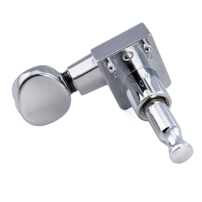 Musiclily Pro R18K-22 Single 18:1 Ratio 2-Pin Full Sealed Guitar Tuner Bass Side 22mm Post Machine Head Tuning Peg Key with Vintage Oval Button for Fender Strat Tele Style Electric Guitar
