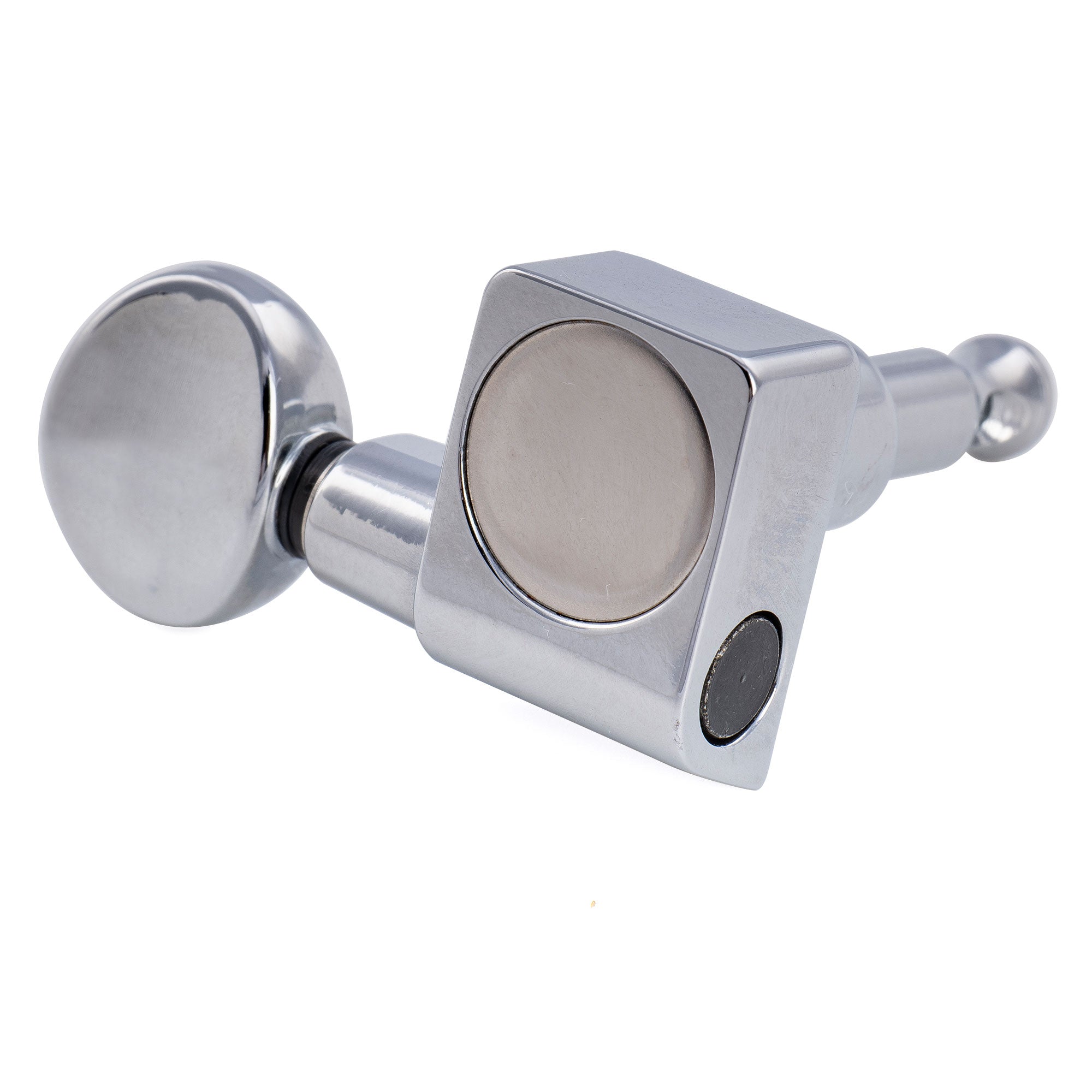 Musiclily Pro R18K-22 Single 18:1 Ratio 2-Pin Full Sealed Guitar Tuner Bass Side 22mm Post Machine Head Tuning Peg Key with Vintage Oval Button for Fender Strat Tele Style Electric Guitar