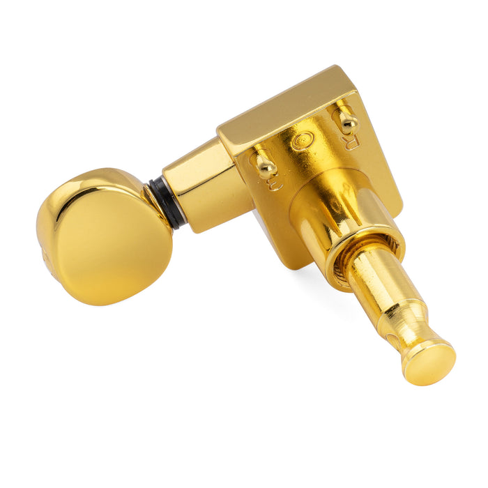 Musiclily Pro R18K-22 Single 18:1 Ratio 2-Pin Full Sealed Guitar Tuner Bass Side 22mm Post Machine Head Tuning Peg Key with Vintage Oval Button for Fender Strat Tele Style Electric Guitar