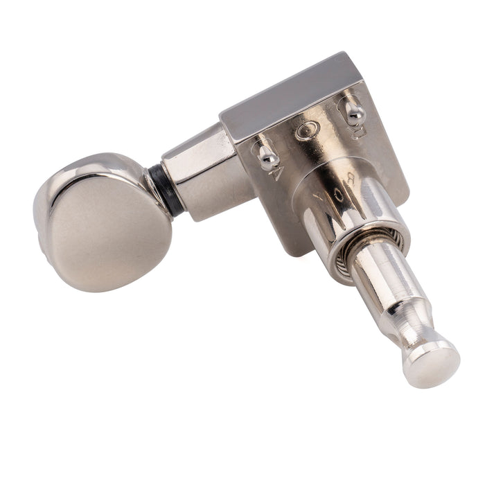 Musiclily Pro R18K-22 Single 18:1 Ratio 2-Pin Full Sealed Guitar Tuner Bass Side 22mm Post Machine Head Tuning Peg Key with Vintage Oval Button for Fender Strat Tele Style Electric Guitar