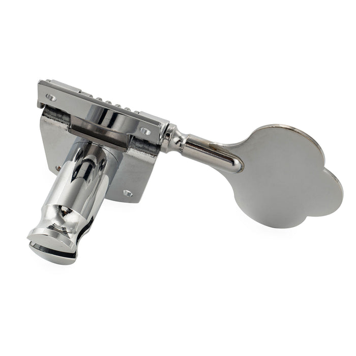 Musiclily Pro R21K Left-Handed 4-in-line 21:1 Ratio Open Gear Machine Heads Tuners Tuning Pegs Keys with Clover Button for Mexican MIM Fender PB JB Style Electric Bass