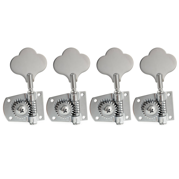Musiclily Pro R21K Single 21:1 Ratio Open Gear Machine Head Treble Side Tuner Tuning Peg Key with Clover Button for Mexican MIM Fender PB JB Style Electric Bass