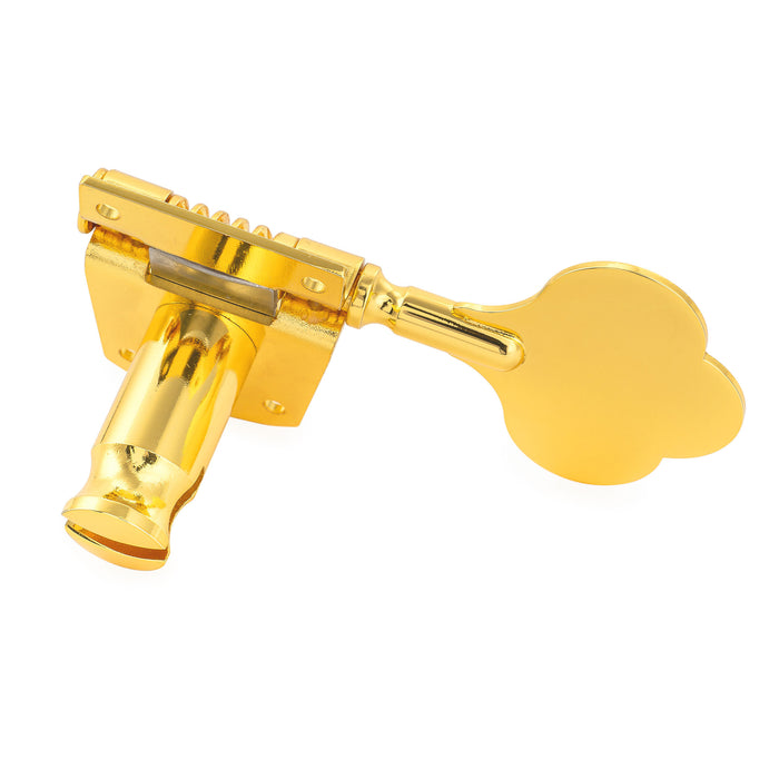 Musiclily Pro R21K Left-Handed 4-in-line 21:1 Ratio Open Gear Machine Heads Tuners Tuning Pegs Keys with Clover Button for Mexican MIM Fender PB JB Style Electric Bass