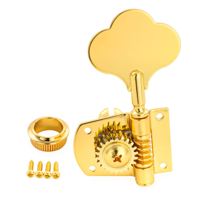 Musiclily Pro R21K Single 21:1 Ratio Open Gear Machine Head Treble Side Tuner Tuning Peg Key with Clover Button for Mexican MIM Fender PB JB Style Electric Bass